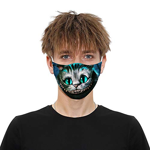 HL Impresión Animal De Protección del Tocado, Reutilizable, Anti-Polen, Anti-Vaho, Anti-Sip, Conveniente para El Adulto Y Niños Que Montan Actividades Al Aire Libre, 2 Chips,8