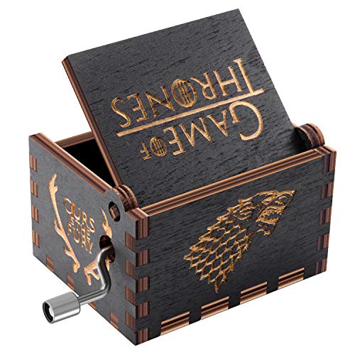 HLZK Juego de Tronos Caja de música de Madera, Caja de Madera manivela de Madera Tallada Antigua Cajas Musicales Mejor cumpleaños