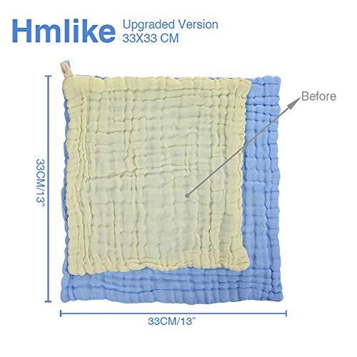 Hmlike Muselina Bebé Algodón, 6 Piezas 33x33cm Toallitas Bebe Muselinas Bambú Toalla Facial Infantil, Accesorios Regalo para Niño Recién Nacido