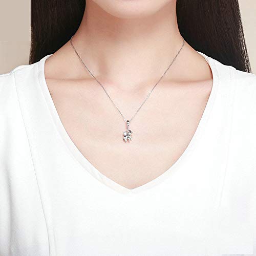 HMMJ Encantos S925 Plata del Grano de la Mujer Feliz del Elefante del bebé DIY Accesorios compatibles con Pandora y Pulseras Europeas Collares