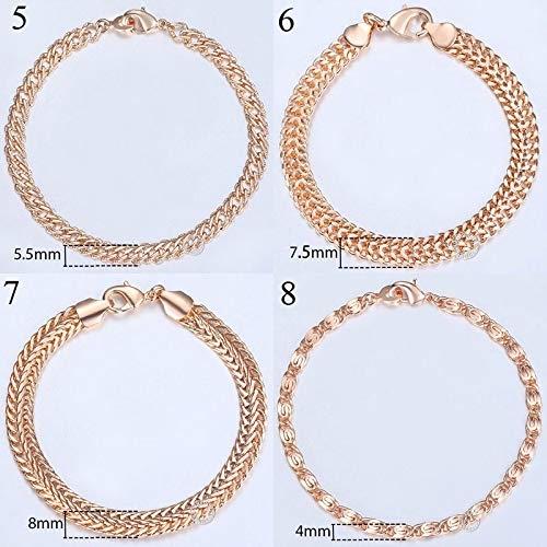 HND ZNXHNDSH 20cm Pulseras for Las Mujeres de los Hombres 585 bordillo de Oro Rosa Caracol Cola de Zorra Cadenas de Acoplamiento Regalos de Joyas Pulseras de Moda Masculina (Color : CB12)