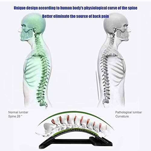 HnF Camilla de Espalda, Dispositivo de Soporte Lumbar, Alivio del Dolor Ajustable, Masajeador de Espalda, Dispositivo de corrección de Postura, Tratamiento de Estiramiento para escoliosis herniada