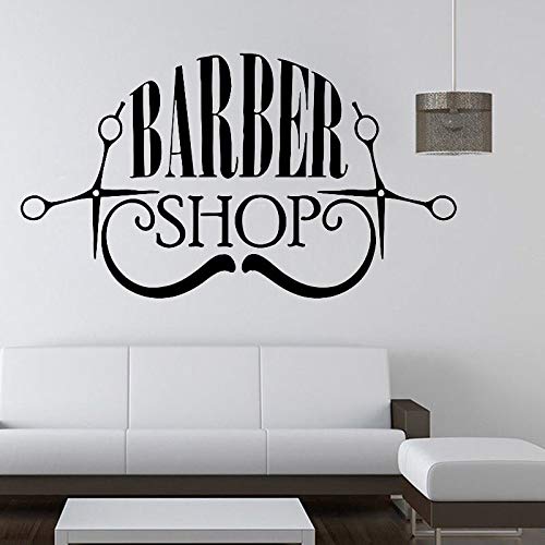 HNXDP Peluquería Pegatinas de pared Salón de peluquería Decoración de habitaciones Impermeable Arte de la pared Murales de vinilo Decoración para el hogar 29cmx52cm