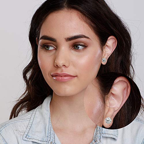 HO2NLE 5 Pares Pendientes Tragus Mujer Piercing Cartilago Oreja de Acero Inoxidable Piercing Barra 6mm con Bola Zirconia Cúbica Labret Stud 18G Pendientes Pequeños Plata para Mujer Hombre Helix Labio