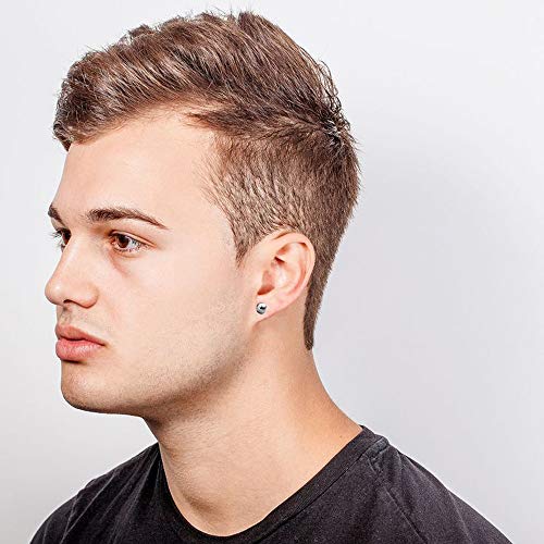 HO2NLE 5 Pares Pendientes Tragus Mujer Piercing Cartilago Oreja de Acero Inoxidable Piercing Barra 6mm con Bola Zirconia Cúbica Labret Stud 18G Pendientes Pequeños Plata para Mujer Hombre Helix Labio