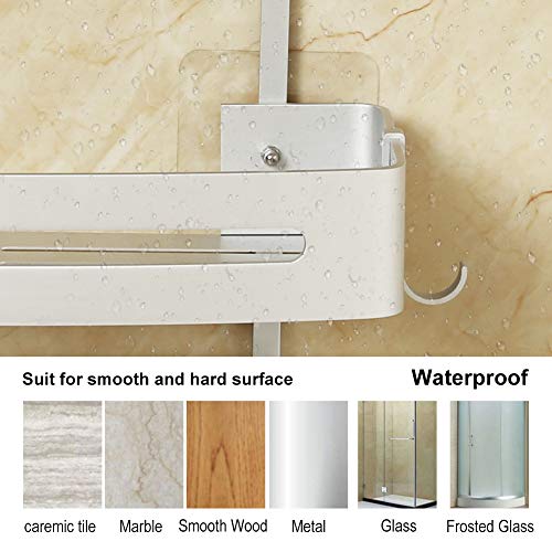 Hodzeed Sin Necesidad de Taladrar Estante Ducha, Estantes de Baño de Aluminio Espacial Perforado Entramado de Baño Muebles de Baño