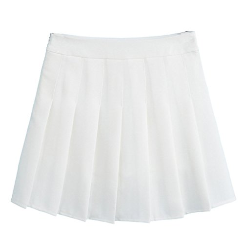 Hoerev Patinador Plisado Corto De Tenis De Cintura Alta para Niñas,Blanco,EU 32