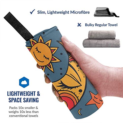 Hogar y cocina Baño Textiles de baño Toallas Toallas de playa Quick Dry Beach Towel Scenery of Poppy Flower Garden On Valley with Horizon Fairy Clouds at Sunset Paint Microfiber-Sand Free-Lightweight