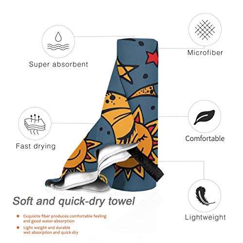 Hogar y cocina Baño Textiles de baño Toallas Toallas de playa Quick Dry Beach Towel Scenery of Poppy Flower Garden On Valley with Horizon Fairy Clouds at Sunset Paint Microfiber-Sand Free-Lightweight