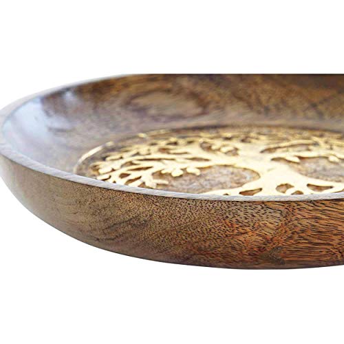 Hogar y Mas Bandeja Vaciabolsillos Madera Mango para Recibidor, Decoracion Original - A