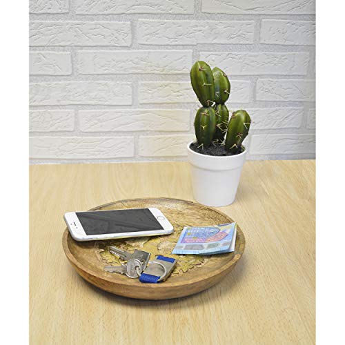 Hogar y Mas Bandeja Vaciabolsillos Madera Mango para Recibidor, Decoracion Original - A