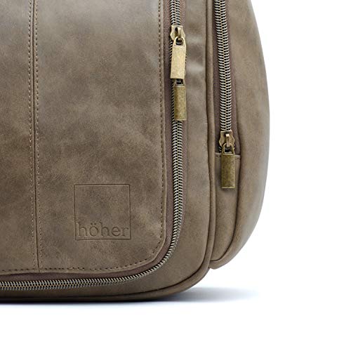 Höher - Bolsa de Baño de Calidad, Gran Capacidad, Gancho para ser Colgado – Artículos de Tocador, Kit de Afeitado, Cosméticos - Regalo para Hombres y Mujeres - Camping, Viajes, Gimnasio (moca)