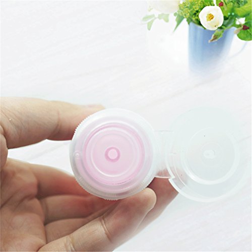 HoJoor Botellas de Viaje de Silicona, FDA Certified 100% BPA Gratis Recipientes rellenables portátiles a Prueba de Fugas para champú, Acondicionador,Loción, artículos de tocador(4 Unidades) -80ml