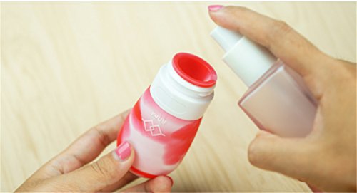 HoJoor Botellas de Viaje de Silicona,FDA Certified 100% BPA Gratis Recipientes rellenables portátiles a Prueba de Fugas para champú,Acondicionador,Loción,artículos de tocador(4 Unidades) -Oso Lindo
