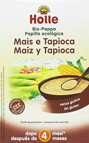 Holle Papilla de Maíz con Tapioca (+4 meses) SIN GLUTEN - Paquete de 6 x 250 gr - Total: 1500 gr