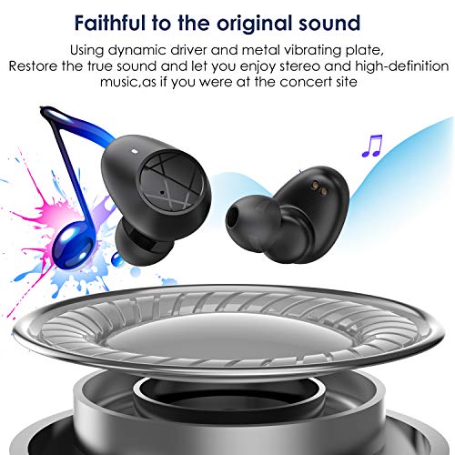 HolyHigh Auriculares Bluetooth 5.0 Mini Auriculares Inalambricos Deporte 30H Tiempo de Reproducción Encendido/Emparejamiento Automático IPX5 a Prueba de Agua Llamada Binaural HiFi