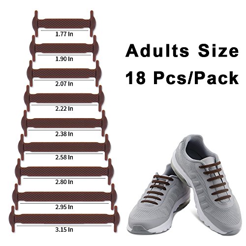 Homar sin corbata Cordones de zapatos para niños y adultos Impermeables cordones de zapatos de atletismo atlética de silicona elástico plano con multicolor de los zapatos del tablero Sneaker boots (Adult Size Brown)