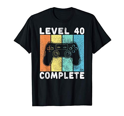Hombre Camiseta Gamer Para Hombres 40 Años Regalo 40 Cumpleaños Camiseta