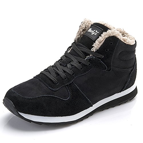 Hombre Mujer Botas de Nieve Invoerno Tobillo Piel Al Aire Libre Zapatillas Altas Negro Azul 35-46 Negro 39