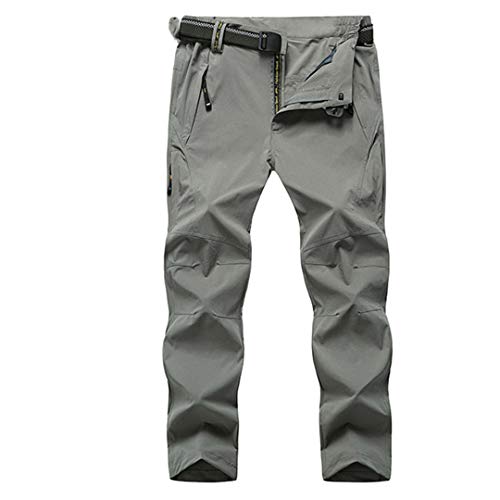 Hombres Verano Transpirable Pantalones de Secado rápido Pantalones Militares de Primavera Caminatas Delgadas Pantalones de Escalada Más el tamaño 8XL Light Gray 7XL