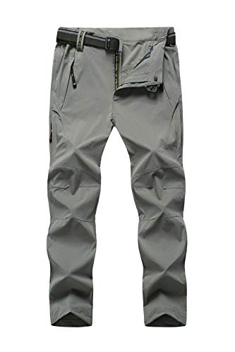 Hombres Verano Transpirable Pantalones de Secado rápido Pantalones Militares de Primavera Caminatas Delgadas Pantalones de Escalada Más el tamaño 8XL Light Gray 7XL