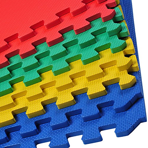 HOMCOM Alfombra Puzle Niños 8 piezas EVA 2'88㎡ Certificado Aleman Libre de toxicos