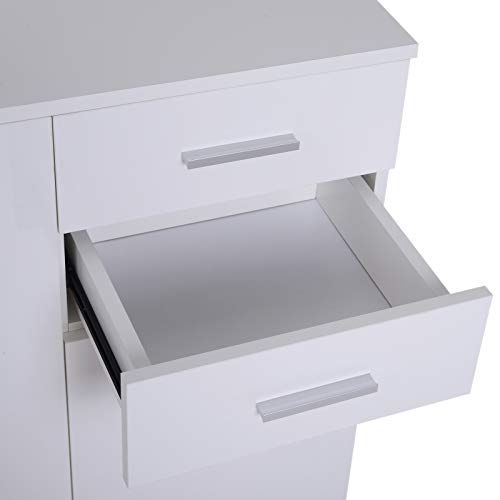HOMCOM Armario Gabinete Consola Aparador Buffet Mueble Organizador de Almacenaje Multiusos de Comedor Salón con Puertas y Cajones 71x35x76cm