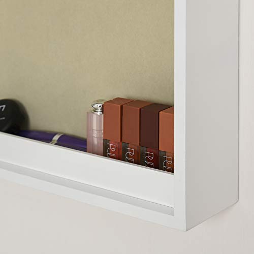 HOMCOM Armario Joyero con Espejo de Cuerpo Entero Gabinete para Joyería para Montar en la Pared o Colgar en la Puerta con Panel Plegable Ganchos y Ranuras para Joyas 35,5x100x9 cm Blanco