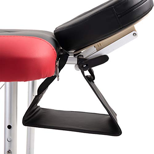 HOMCOM Cama De Masaje Madera Plegable 185 x 60cm Tatuaje Terapia Cama Negro Rojo Nuevo