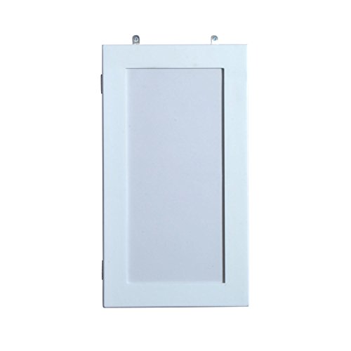 HOMCOM Joyero de Madera Armario para Joyas para Colgar en Pared Altura 56cm con Espejo y Marco para Fotos Color Blanco Lacado