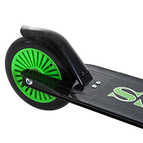 HOMCOM Patinete para Niños Scooter de Evolución Plegable Manillar Ajustable Marco Aluminio Ligero y Estable Carga 50kg 64x34x66-82 cm Verde