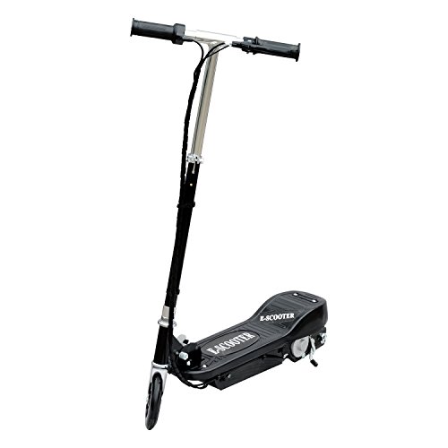 HOMCOM Patinete Plegable Niño Eléctrico Tipo Scooter con Manillar Azul Patinete Eléctrico Plegable Tipo Scooter con Manillar Ajustable Freno y Pie de Apoyo 120W Carga 50kg 78x37x99cm (Negro)