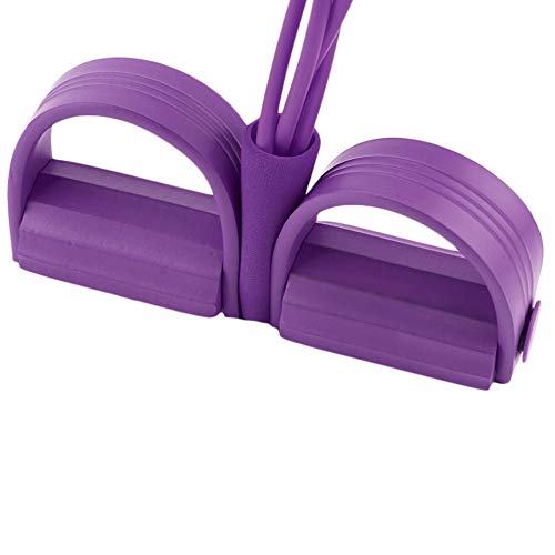Home 4 tubos de tensión de cuerda elástica para ejercicio, con asa, equipo de tensión, yoga, cortapelos para abdomen, cintura, brazos, piernas, adelgazamiento, morado