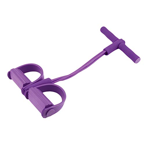 Home 4 tubos de tensión de cuerda elástica para ejercicio, con asa, equipo de tensión, yoga, cortapelos para abdomen, cintura, brazos, piernas, adelgazamiento, morado