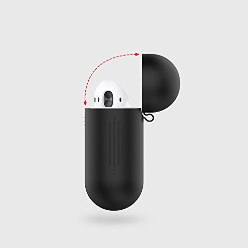 HomEdge AirPods Funda, 4 Paquetes de Funda Protectora de Silicona sin Costuras [Frontal LED Visible] Compatible con Apple AirPods 2 y 1 – Negro, Blanco, Rosa y Verde Menta