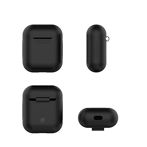 HomEdge AirPods Funda, 4 Paquetes de Funda Protectora de Silicona sin Costuras [Frontal LED Visible] Compatible con Apple AirPods 2 y 1 – Negro, Blanco, Rosa y Verde Menta