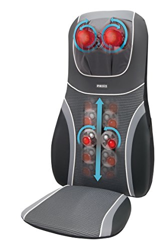 HoMedics BMSC-4600H-EU - Respaldo masajeador Shiatsu SensaTouch, tres programas, calor infrarrojo, cervical, color gris negro