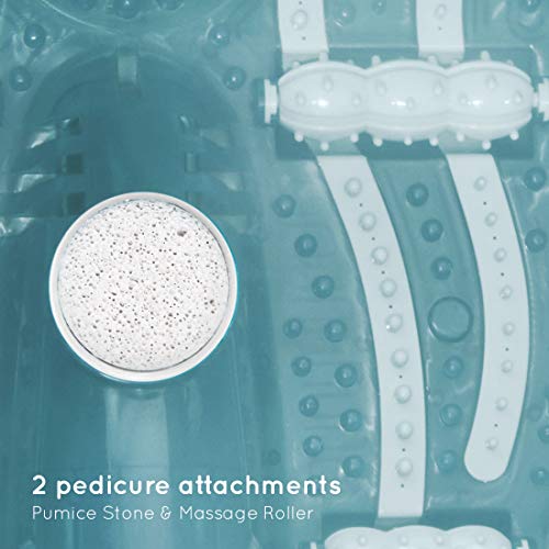 HoMedics Hidromasaje de Pies con Calentador, Masajeador Plantar relajante 4 en 1 con Rodillos Incorporados, Masaje de Burbujas, Compartimiento para Sales de Baño y Piedra Pómez