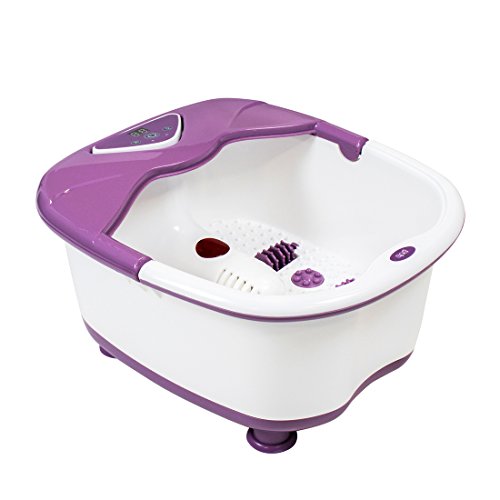 HoMedics Luxury Spa Hidromasajeador de Pies, Masajeador relajante con Pantalla LED, Control de Temperatura, Rodillos de Masaje Plantar, Compartimiento para Sales de Baño y Piedra Pómez