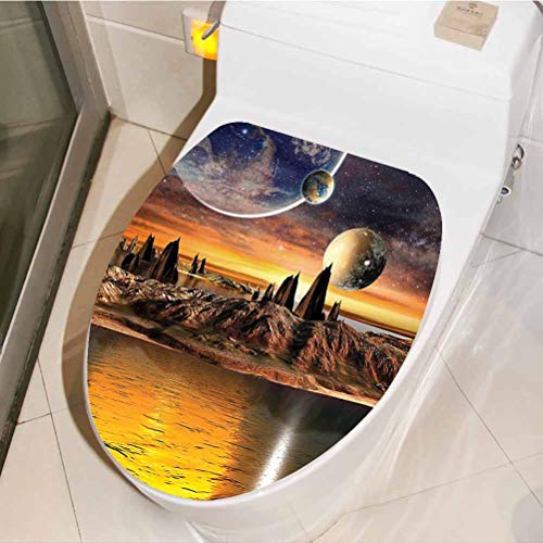 Homesonne Funny Art Mural Geométrico Espiral helix y Regular Lin Grey Cubierta de asiento de inodoro para baño, pvc, Multi-10., 30 x 36 cm