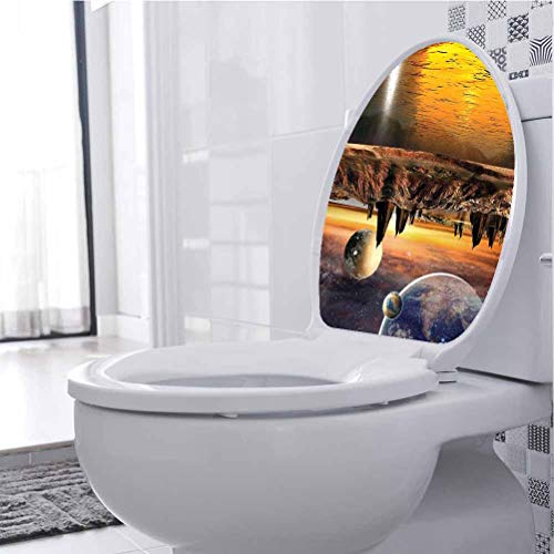 Homesonne Funny Art Mural Geométrico Espiral helix y Regular Lin Grey Cubierta de asiento de inodoro para baño, pvc, Multi-10., 30 x 36 cm