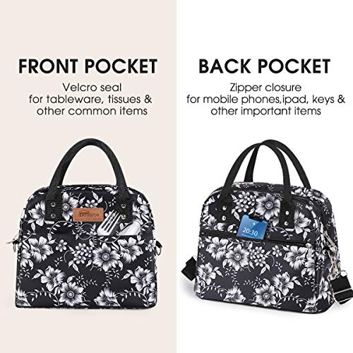 HOMESPON Bolsa Isotérmica de Almuerzo Lunch Bag Bolsa Térmica Porta Alimentos Tela Impermeable Plegable Bolso de Picnic para Mujeres, Adultos, Estudiantes y Niños