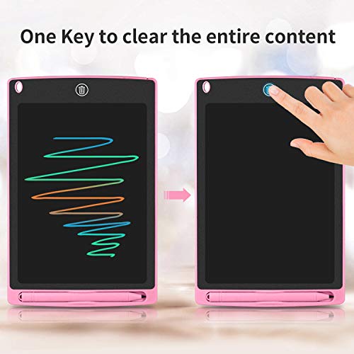 HOMESTEC Tableta Escritura LCD Color, Pizarra Digital para apuntar recordatorios Escribir o Dibujar (8,5 Pulgadas, Rosa)