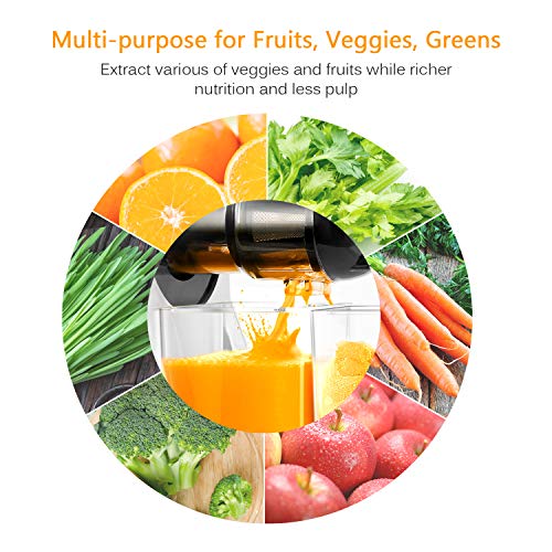 Homever Licuadora prensado frio, extractor de zumo licuadoras para verduras y frutas boca ancha extractor de jugo con motor silencioso función inversa (78mm) Homever Licuadora prensado frio, extractor de zumo licuadoras para verduras y frutas boca ancha extractor de jugo con motor silencioso función inversa (78mm)