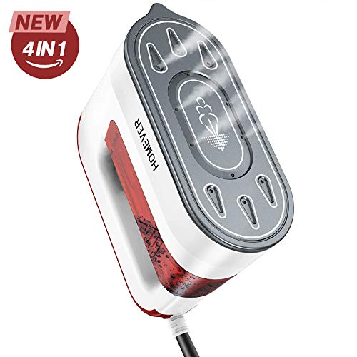 HOMEVER Plancha Ropa Vapor, Plancha Ropa Vapor Vertical 1300W Portátil Planchas de Ropa Vapor Vertical y Horizontal para el Hogar y Viajes con Función Cerámica [energética A+++]