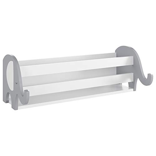 Homfa Estantería de Pared Estantería Infantil para Niños Estantería Flotante Madera para Habitación Infantil Salón de Forma Elefante 59.6x26.7x20.6cm