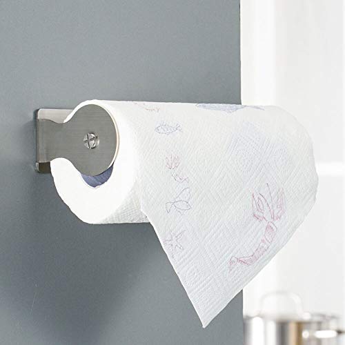 Homfa Soporte para Papel de Cocina Portarrollos de Papel Higiénico Acero Inoxidable Autoadhesivo 3M para Cocnia, Baño, Sala de Estar, Dormidorio y Sala de Estudio de Color Cepillado 28.7x10.2x5.4cm