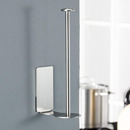 Homfa Soporte para Papel de Cocina Portarrollos de Papel Higiénico Acero Inoxidable Autoadhesivo 3M para Cocnia, Baño, Sala de Estar, Dormidorio y Sala de Estudio de Color Cepillado 28.7x10.2x5.4cm