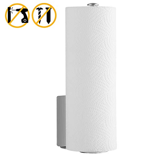 Homfa Soporte para Papel de Cocina Portarrollos de Papel Higiénico Acero Inoxidable Autoadhesivo 3M para Cocnia, Baño, Sala de Estar, Dormidorio y Sala de Estudio de Color Cepillado 28.7x10.2x5.4cm