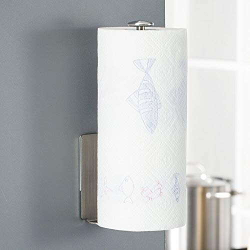 Homfa Soporte para Papel de Cocina Portarrollos de Papel Higiénico Acero Inoxidable Autoadhesivo 3M para Cocnia, Baño, Sala de Estar, Dormidorio y Sala de Estudio de Color Cepillado 28.7x10.2x5.4cm